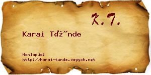 Karai Tünde névjegykártya