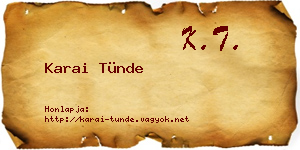 Karai Tünde névjegykártya